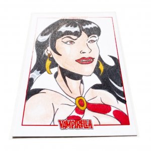 Vampirella 50Th Anniversary Sketch Card By Wilson Ramos Jr Dynamite (G)