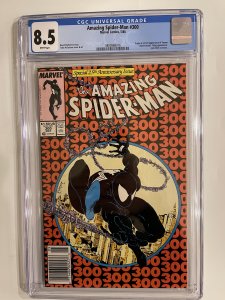 Amazing Spider-Man #300 CGC 8.5.-White Pages- Newsstand- First Venom Appearance