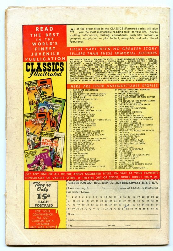 Classics Illustrated 90 (Original) Dec 1951 GD/VG (3.0)