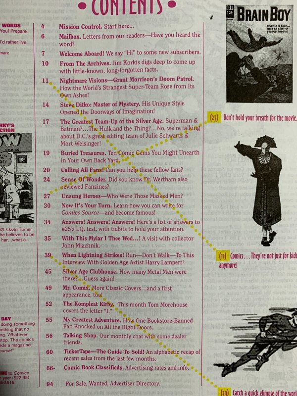 1995 COMICS SOURCE Magazine #27 FN+ 6.5 Hawkman / Johnny Thunder / The Whip