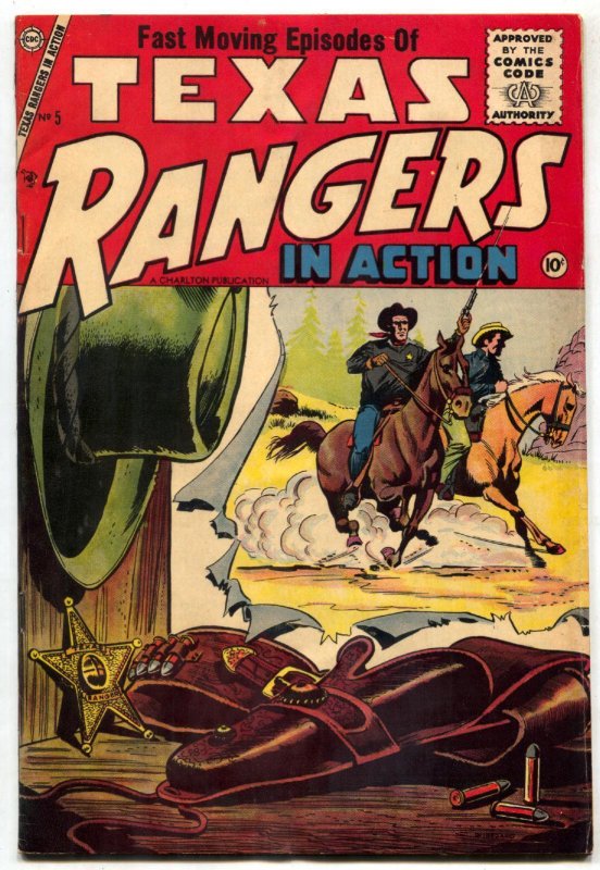 Texas Rangers In Action #5 1956- 1st issue- Charlton Comics FN