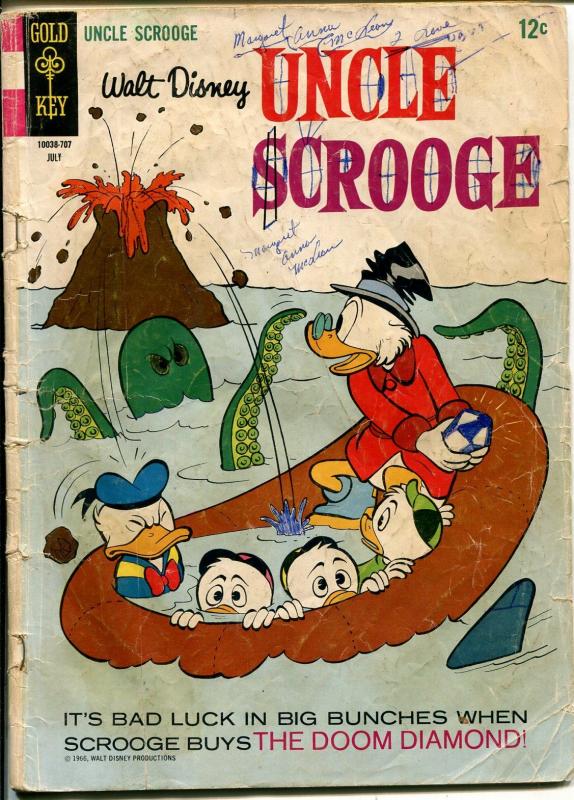 Uncle Scrooge  #70 1967-Gold Key-Walt Disney-Carl Barks art-shark cover-PR/FR