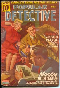 Popular Detective 8/1945-Thrilling-hardboiled crime pulp-GGA-violent-FN-