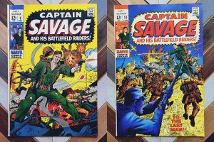 CAPT SAVAGE & BATTLEFIELD RAIDERS #9-10 FN+ (Marvel 1968) WWII Japan! Set of 2