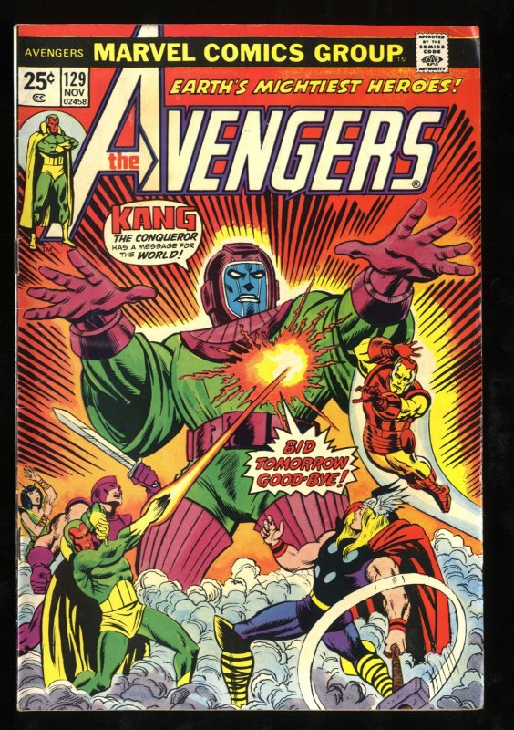 Avengers #129 FN+ 6.5 Kang the Conqueror Appearance!  Classic Cover!