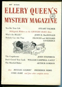 Ellery Queen's Mystery Magazine 5/1957-John D MacDonald-pulp crime & thrills-FN