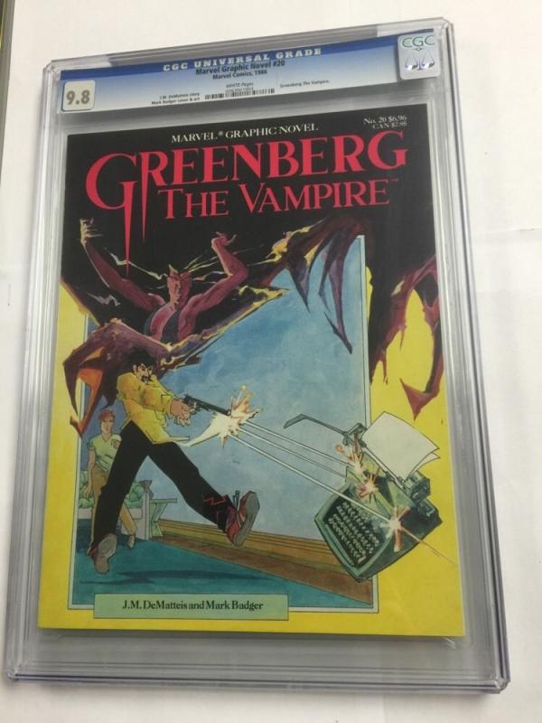 Marvel Graphic Novel 20 Greenberg The Vampire Cgc 9.8 White Pages
