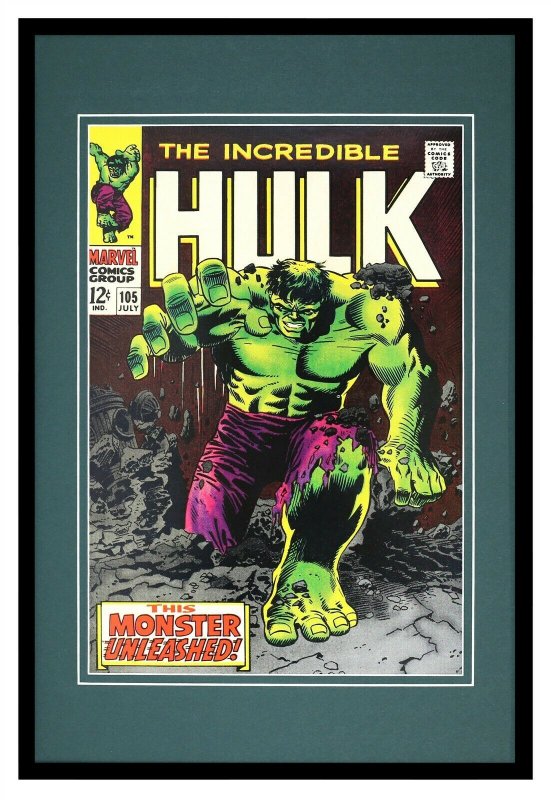 Incredible Hulk #105 Marvel Framed 12x18 Official Repro Cover Display 