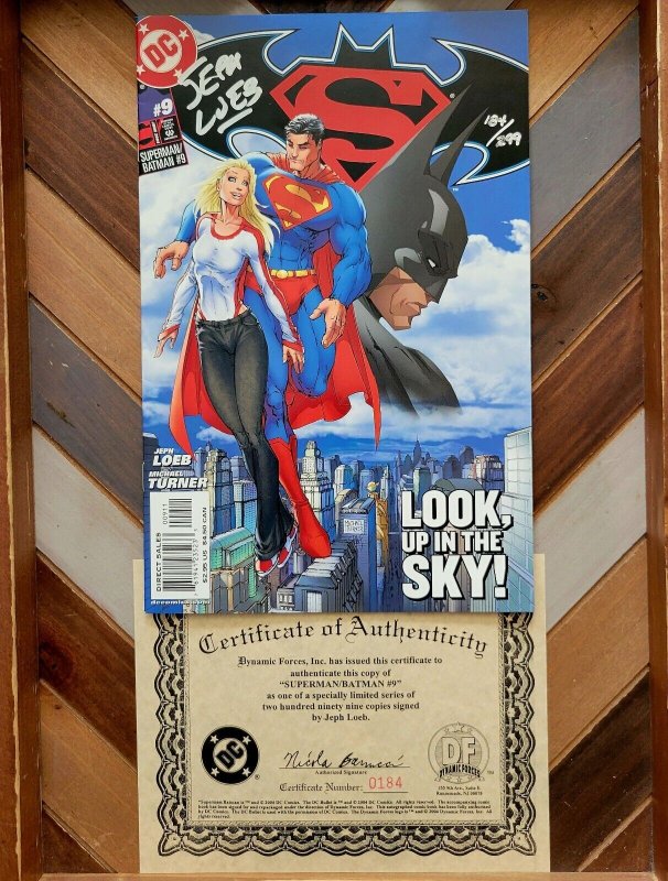 SUPERMAN/BATMAN #9 (DC 2004) JEPH LOEB Signed/Numbered 184/299 Exclusive + COA!