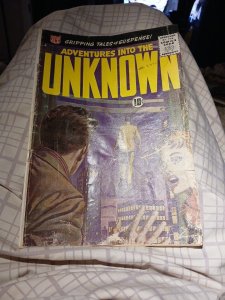 ADVENTURES INTO THE UNKNOWN #111 ogden whitney painted cover 1959 horror scifi