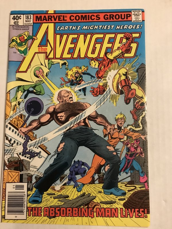 The Avengers #183 : Marvel 5/79 Fn+; Absorbing Man; Beast, Vision