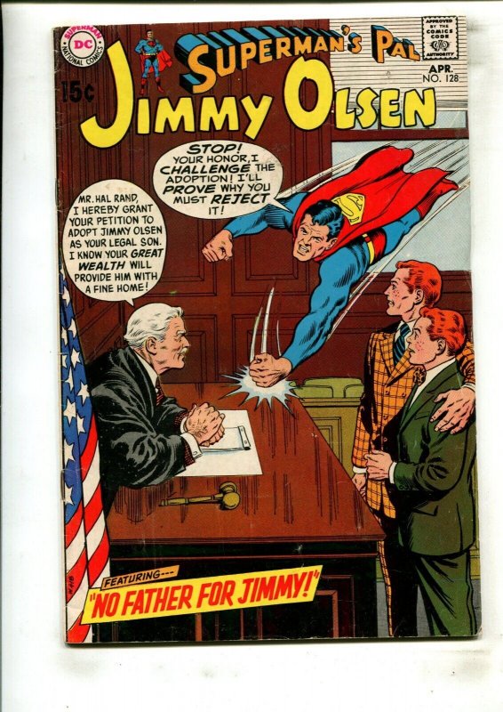 SUPERMAN'S PAL JIMMY OLSEN #128 (5.0) NO FATHER FOR JIMMY!! 1970