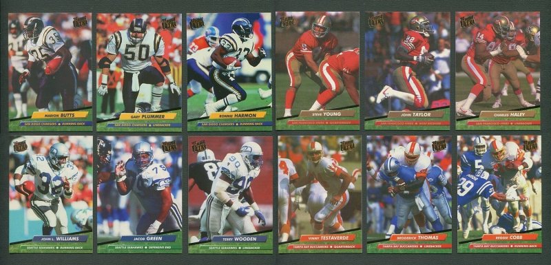 1992 Fleer Ultra Football Set(450) with Tough Insert Sets MINT