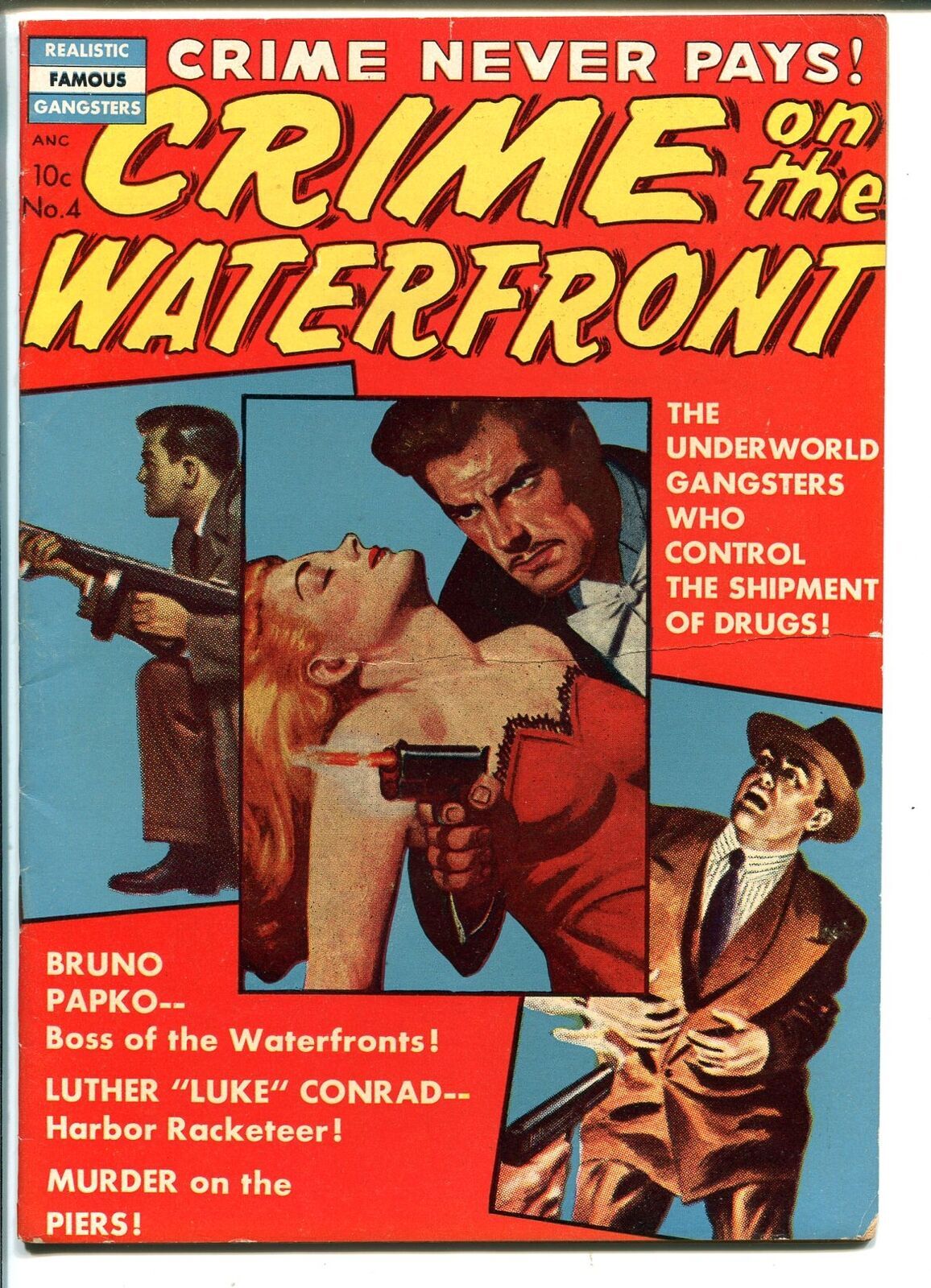 Crime On The Waterfront 4 1952 Avon 1st Issue Mccann Art Drugs Murder