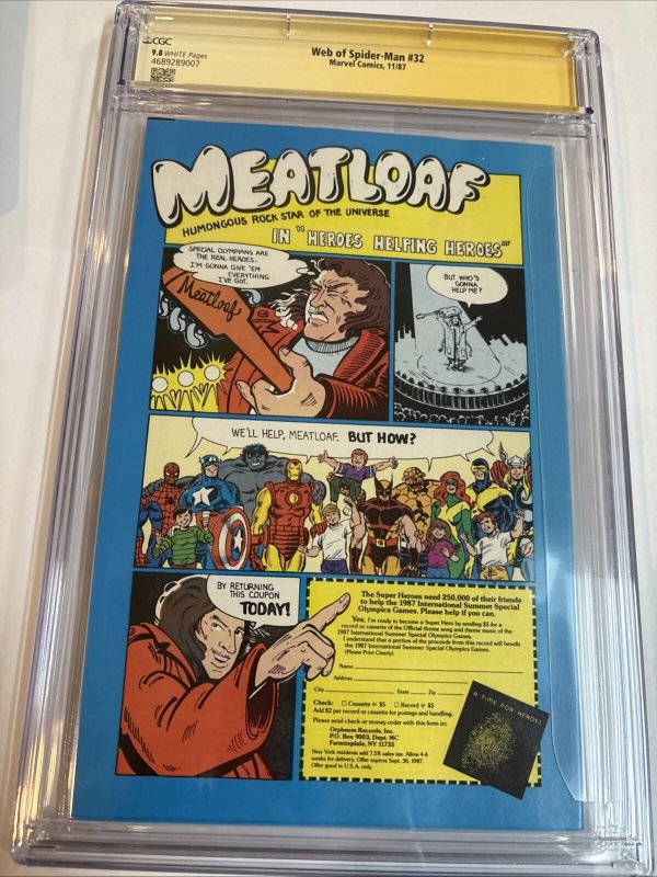 Web of Spider-Man (1987) # 32 (CGC 9.8 SS) Signed & Sketch Bob McLeod