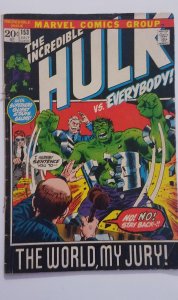 The Incredible Hulk #153 (1972) GD/VG National Diamond Sales NDS Variant