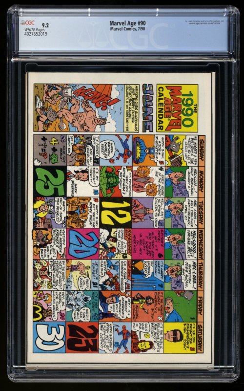 Marvel Age #90 CGC NM- 9.2 White Pages McFarlane Spider-Man Cover!