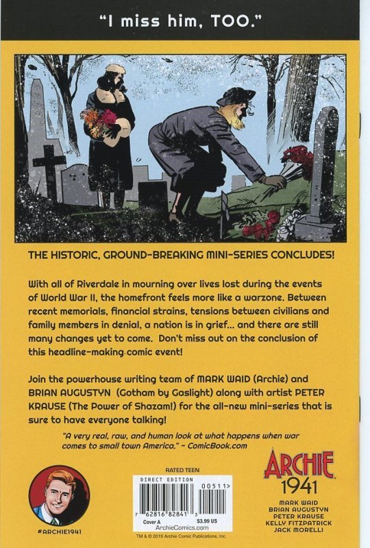 Archie 1941  Complete Set 1,2,3,4,5   9.0 (our highest grade)  Waid & Krause!