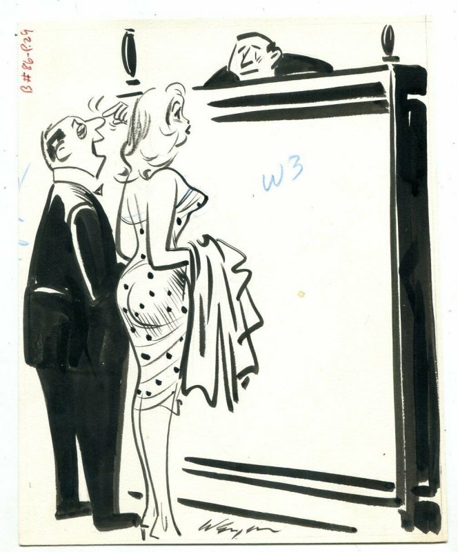 Bill Wenzel Original Humorama Art Joke Gag Illustration Judge