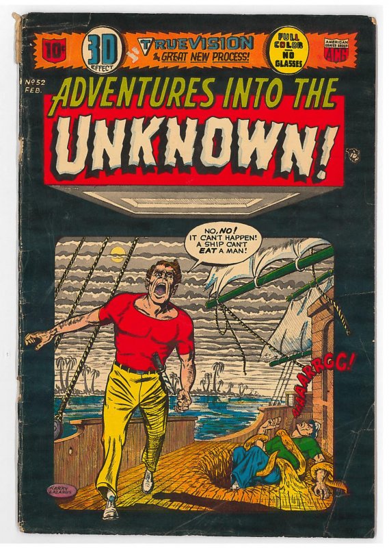 Adventures into the Unknown (1948 ACG) #52 VG-, TrueVision 3D effect