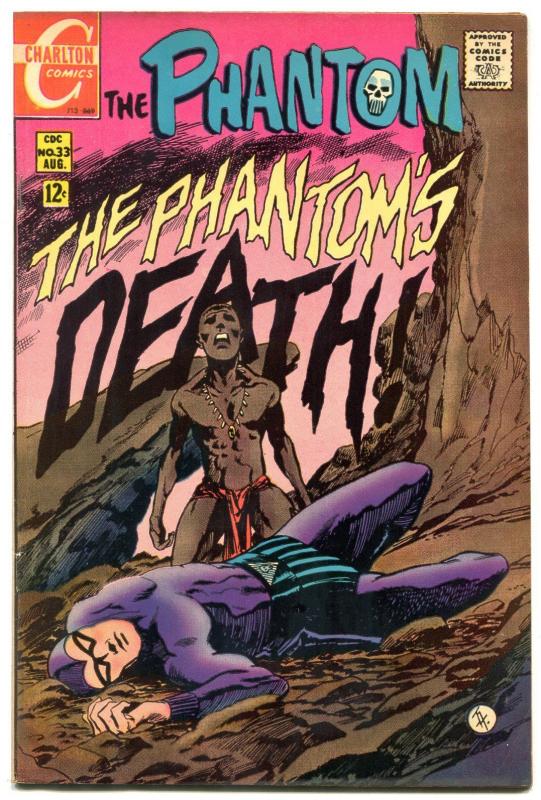 THE PHANTOM #33 1969-CHARLTON COMICS-DEATH COVER-APARO FN/VF