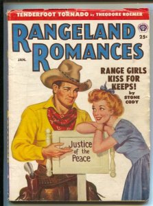 Rangeland Romances 1/1954-Good Girl Art cover-Pulp thrills-This issue has the...