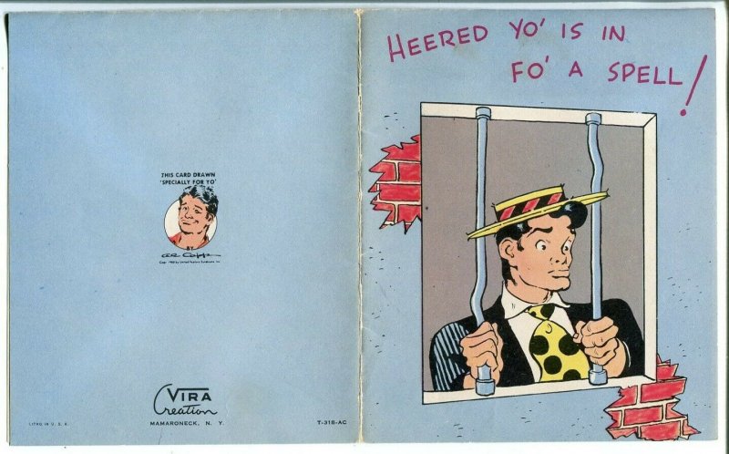 Li'l Abner Get Well Card-Al Capp-1950-original envelope included-FN