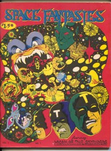 Space Fantasies #1 1973-1st issue-B&W magazine format superheroes-Ken Kruger-...