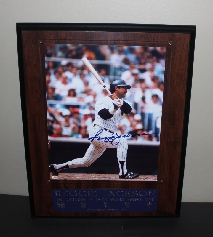 Reggie Jackson Limited Edition Autographed  Mr. October CommemorativePlaque