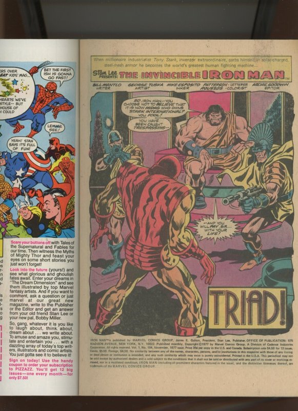 (1977) Iron Man #104: BRONZE AGE! WE COMBINE SHIPPING! (8.0/8.5)