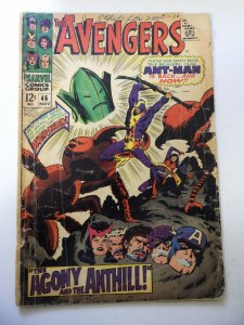 The Avengers #46 (1967) GD Condition moisture stains, ink fc, moisture stains