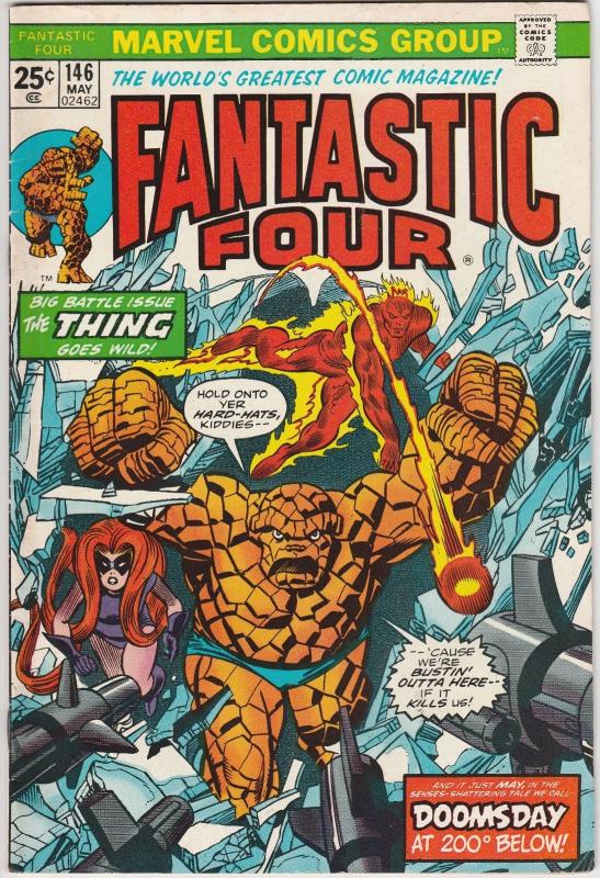 5 Fantastic Four Marvel Comic Books # 138 143 144 146 147 Thing Human Torch WM5