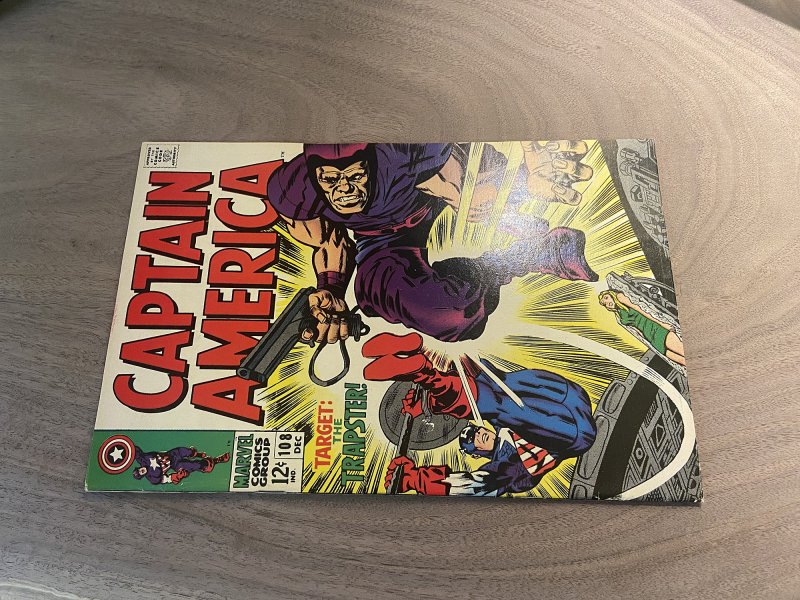 Captain America #108 ( 8.0 VFN ) Jack Kirby, Full Size Spiderman Ad  / 1968