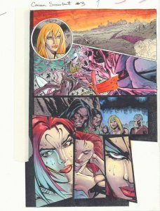Conan: Scarlet Sword #3 p.7 Color Guide Art - Helliana - 1999 by John Kalisz 