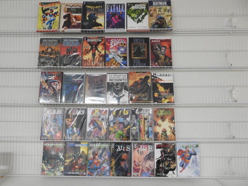 Huge Lot of 31 TPB's W/The Walking Dead, Batman, Silver Surfer Avg VF+ C...