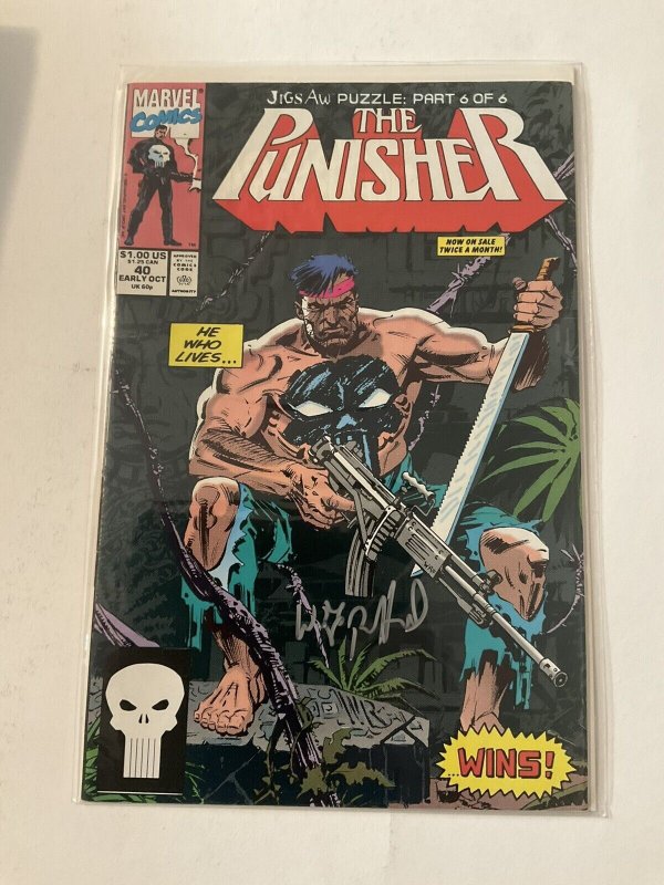 Punisher 40 Near Mint Nm Signed Reinhold Marvel