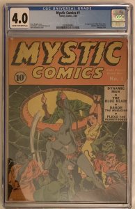 (1940) MYSTIC COMICS V.1 #1 CGC 4.0! Rare Golden Age Classic Timely! Schomburg!