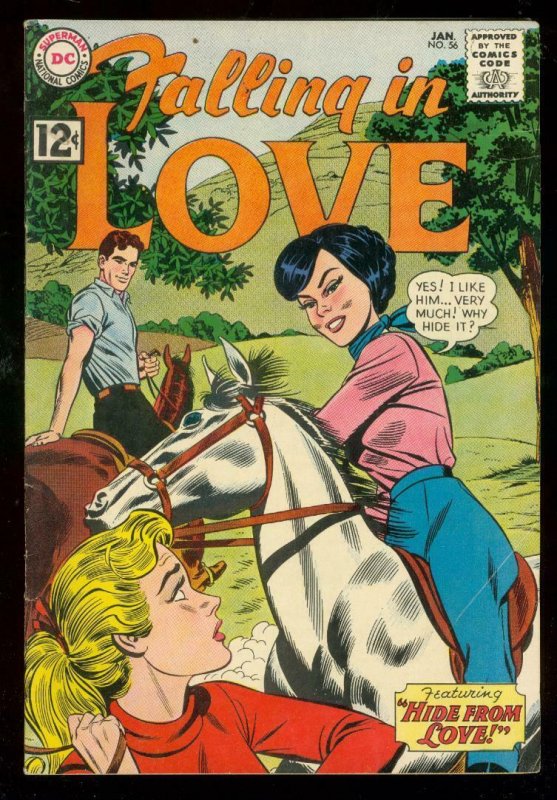 FALLING IN LOVE #56 1963-DC ROMANCE COMICS-HORSEBACK FN-