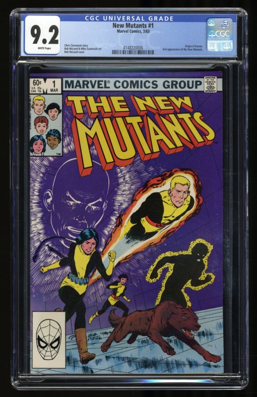 New Mutants #1 CGC NM- 9.2 White Pages Origin of Karma!