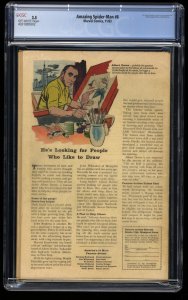 Amazing Spider-Man #6 CGC VG- 3.5 Off White 1st Appearance Lizard!