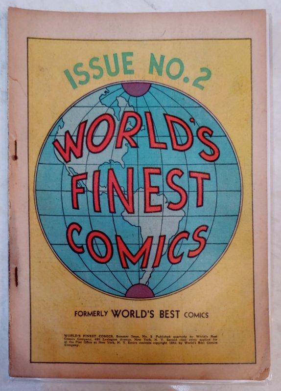 World’s Finest # 2(1) Siegal Ray Superman Batman 1941 ! Coverless