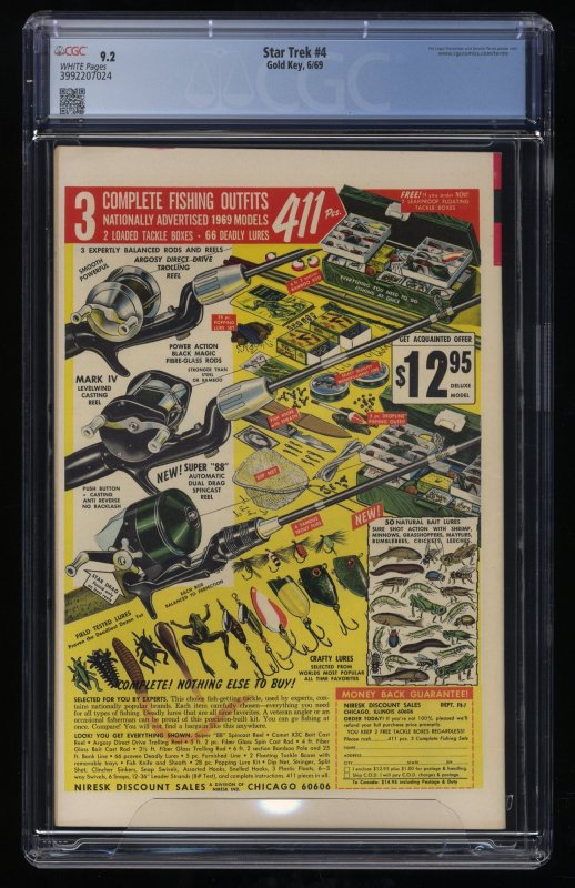 Star Trek (1967) #4 CGC NM- 9.2 White Pages Photo Cover!