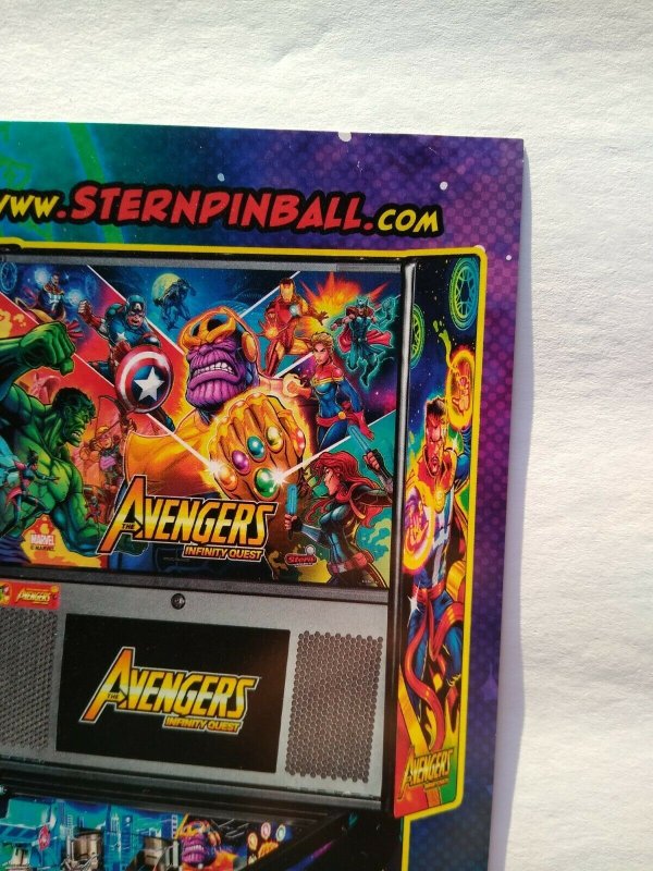 Avengers Infinity Quest Pinball Flyer Marvel Comic Incredible Hulk Art Print Pro 
