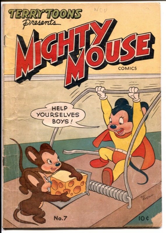 Mighty Mouse #7 1949-mouse trap cover-FN