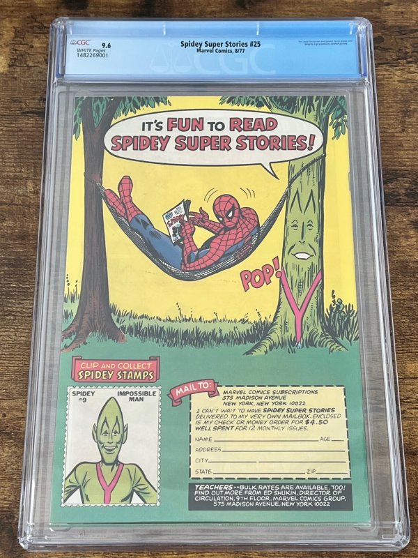 Spidey Super Stories #25 (1977). 9.6, CGC. 1st app Web-Man. Doctor Doom-c.