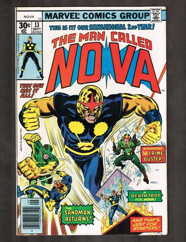 Nova #13 ~ Watch Out World, the Sandman is Back! ~ 1977 (7.5) WH