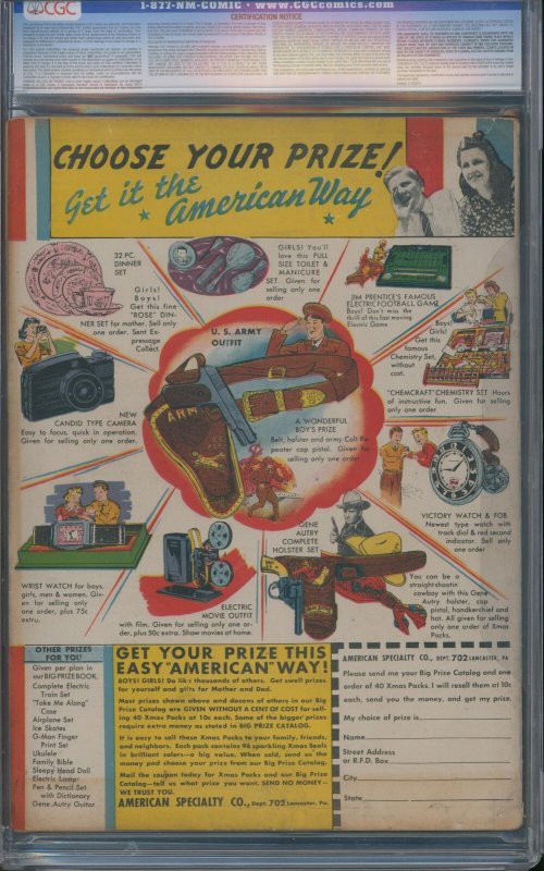 All-Flash #7 CGC 3.5 - 1942 - Half Page Ad for Wonder Woman #1