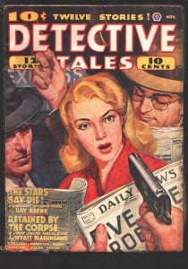 Detective Tales 11/1941-Women held a gunpoint on cover-Hardboiled pulp crime-...