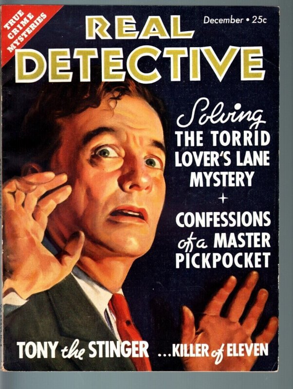 REAL DETECTIVE-1935 DEC-PULP TRUE CRIME-ORIENTAL OPIUM SMUGGLERS-LIE DETECT VF