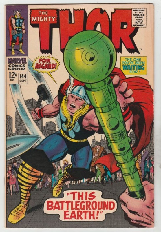 Thor, the Mighty #144 (Sep-67) VF/+  High-Grade Jack KIrby Art! Thor's Pals UTAH